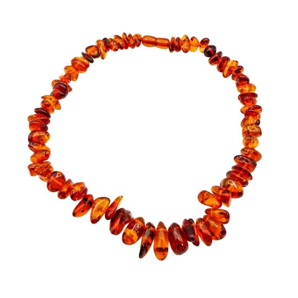 Vintage Honey Cognac Baltic Amber Graduated Necklace 18.5 Inches - Picture 1 of 6